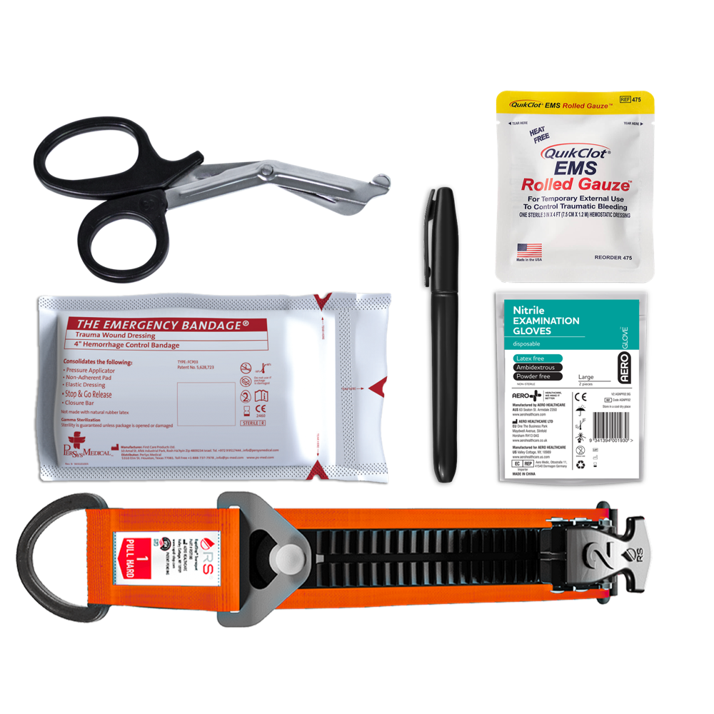 RAPIDSTOP Bleeding Control Kits - Small, Tactical Pouch, EMS Roll contents 